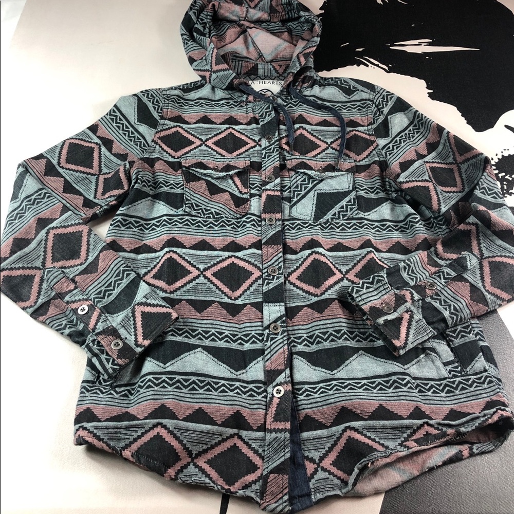 Pacsun LA Hearts Women's Aztec Hoodie Light Jacket